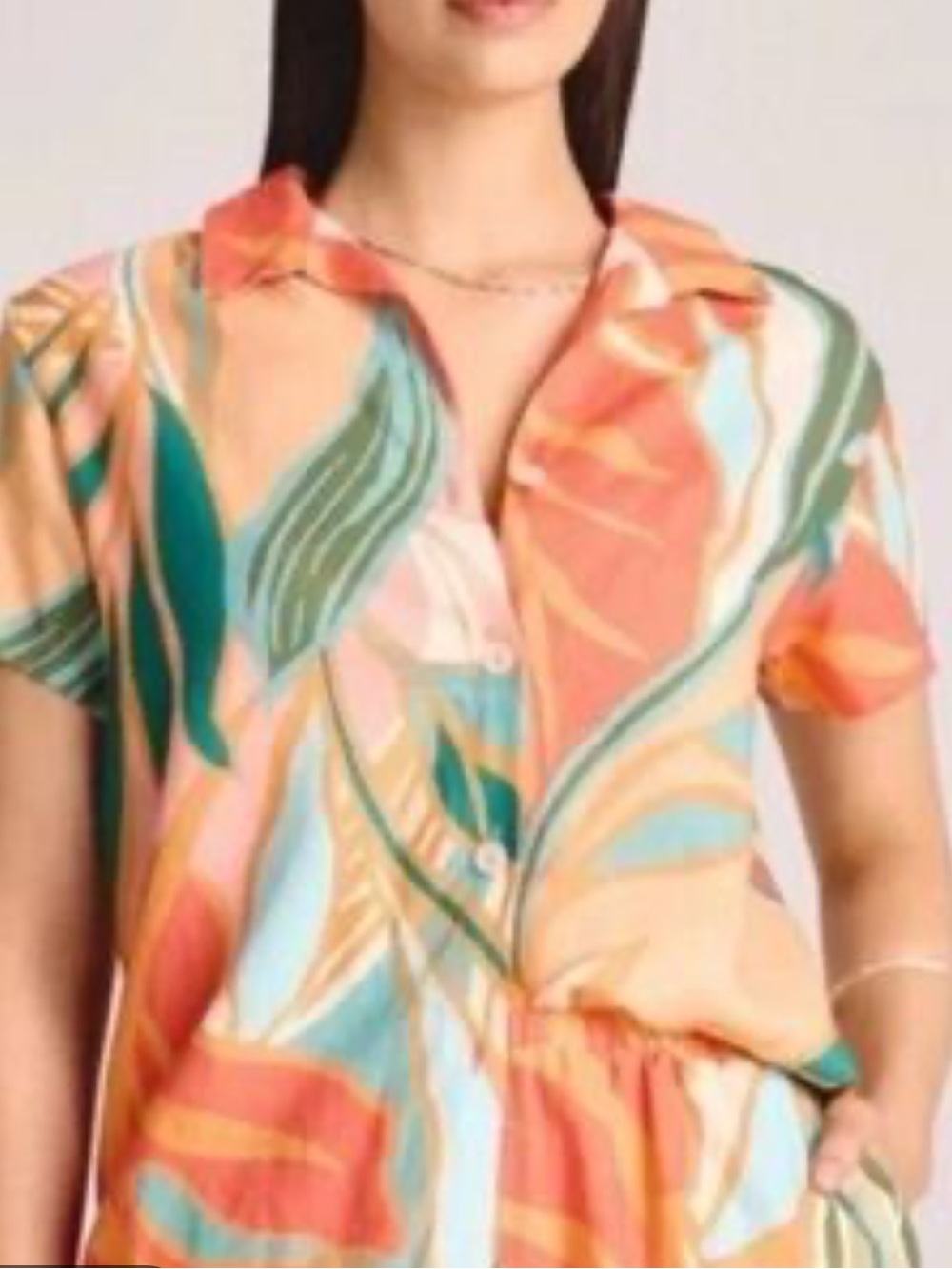 Vitamin A Multicolor Abstract Print Short-Sleeve Button Down Shirt